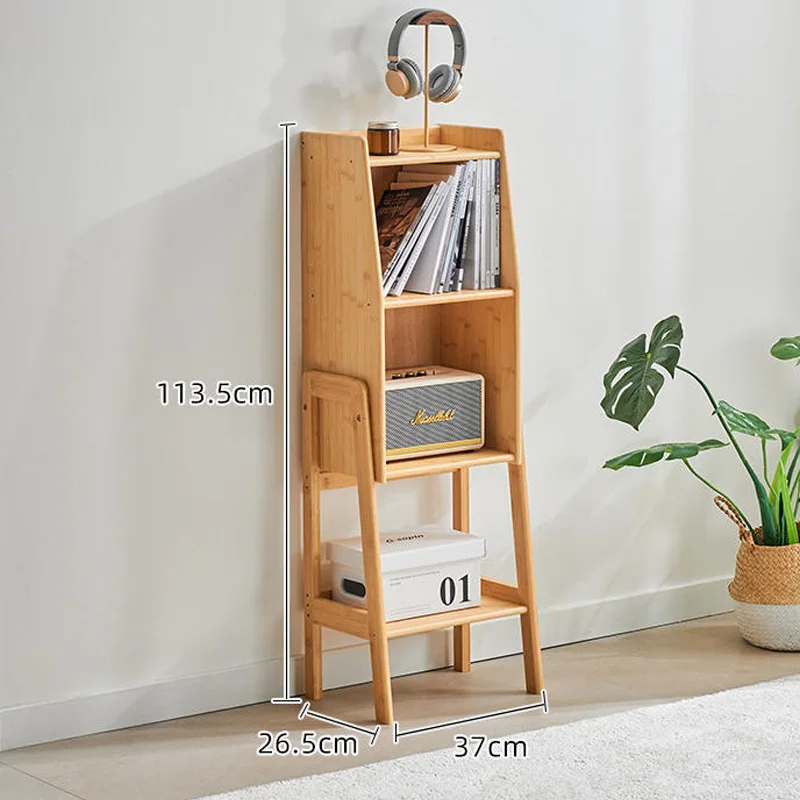 Multifunctional Wooden Bookshelf Book Storage Rack Multi-Layer Article Bamboo Storage Rack Cabinet Suitable for Home Office Use