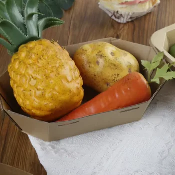 Custom printing biodegradable boat shape French fry container takoyaki tray paper box