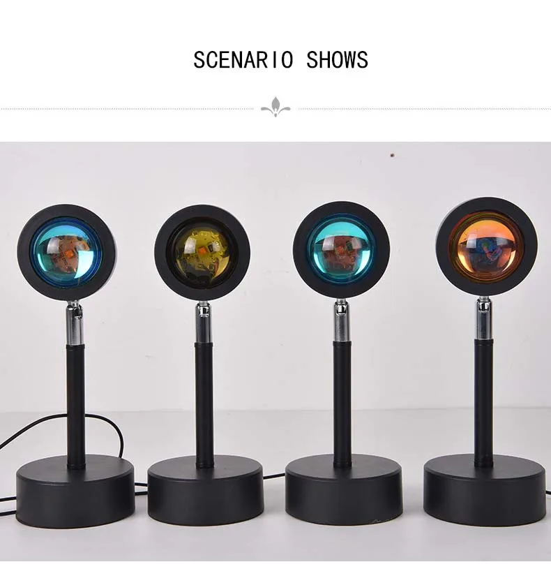 MTF RGB Led Modern Corner Stand Lamp Rainbow Sunset Sunrise Projection Night Light Floor Lamp for Living Room Bedroom