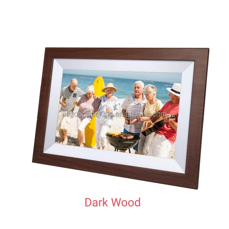 数码相框FRAMEO 10.1 "WiFi数码相框，带金属外壳和木制外壳