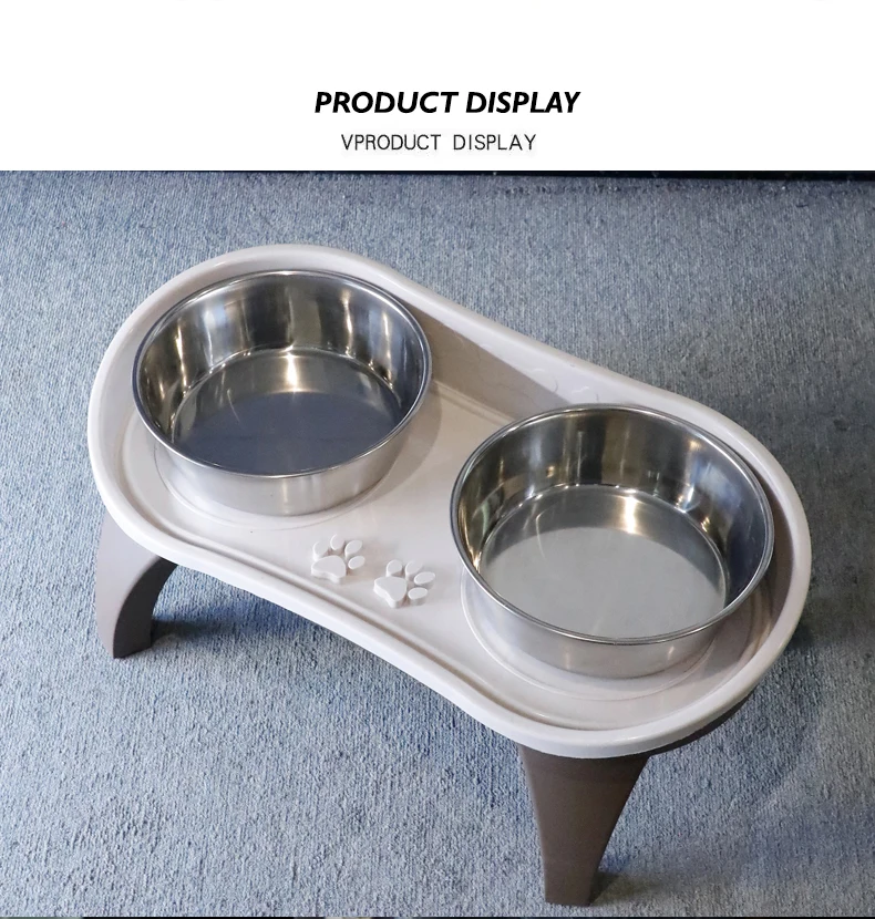 New Elevated Stainless Steel Pet Bowl Double Dish for Cats Dogs Neck Support Large Size Easy to Clean Pet Supplies factory