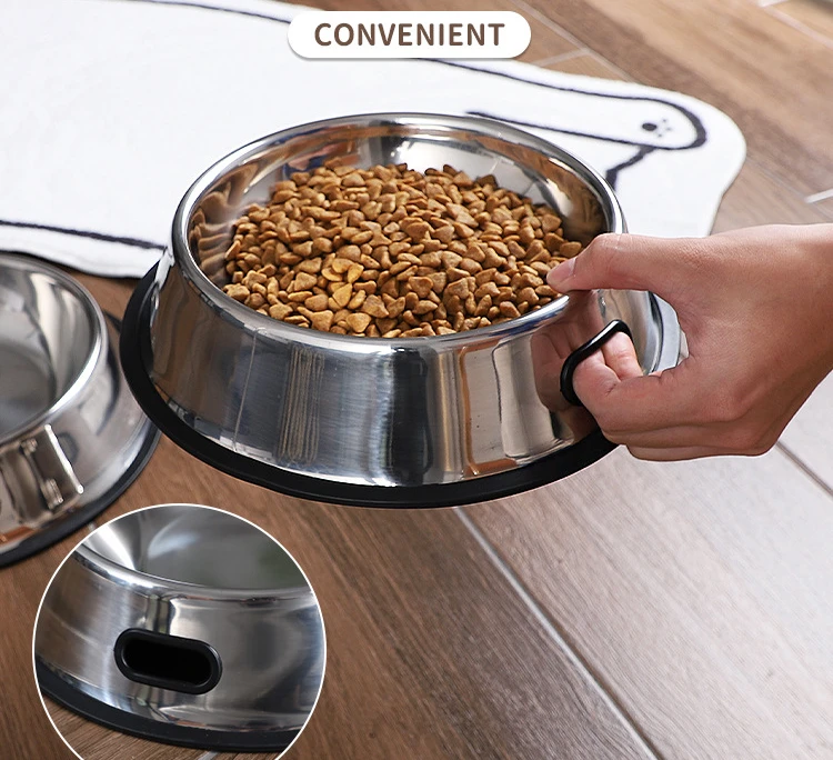 Factory Direct Stainless Steel Dog Bowl Open Hole Stainless Steel Pet Feeder Stainless Steel Dog Food Bowl