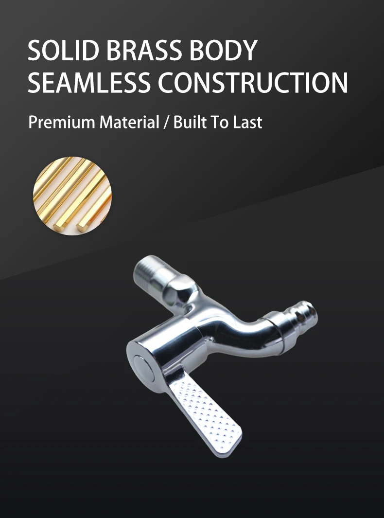 Brass Wall-mounted Bib Cock Drinking Water Safe HIGH WATER FLOW Soft and Aerated Stream Drip-Free Ceramic Valve Core Faucet factory