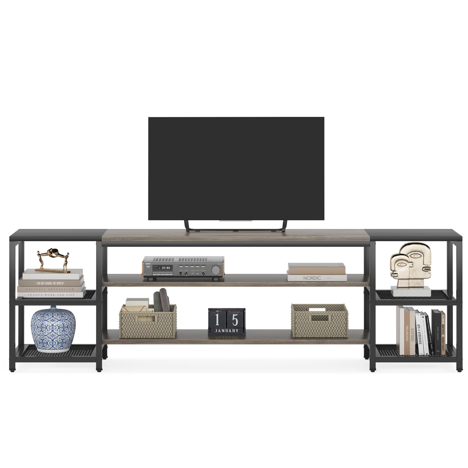 Tribesigns  living room furniture TV table Stand with 3-Tier Media Entertainment Center for TV up to 85