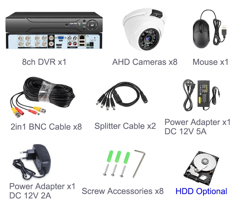 8ch AHD DVR Pack