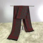 Scarf Autumn And Winter New Men's Print Scarf Winter Thickening Warm Little Tassel Business Style Scarf