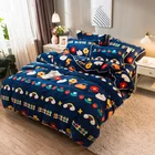 Cover Bedsheets Cotton 100% Cotton Bedding Sets 4 - Piece Sets Milk Fleece Thicken Warm Flannel Quilt Cover