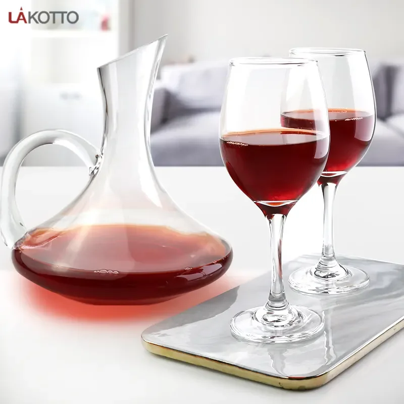 Lead-free Crystal Glass Wine Decanter 2pcs goblet Built-in Aerator Pourer Wine Carafe Accessories Gift