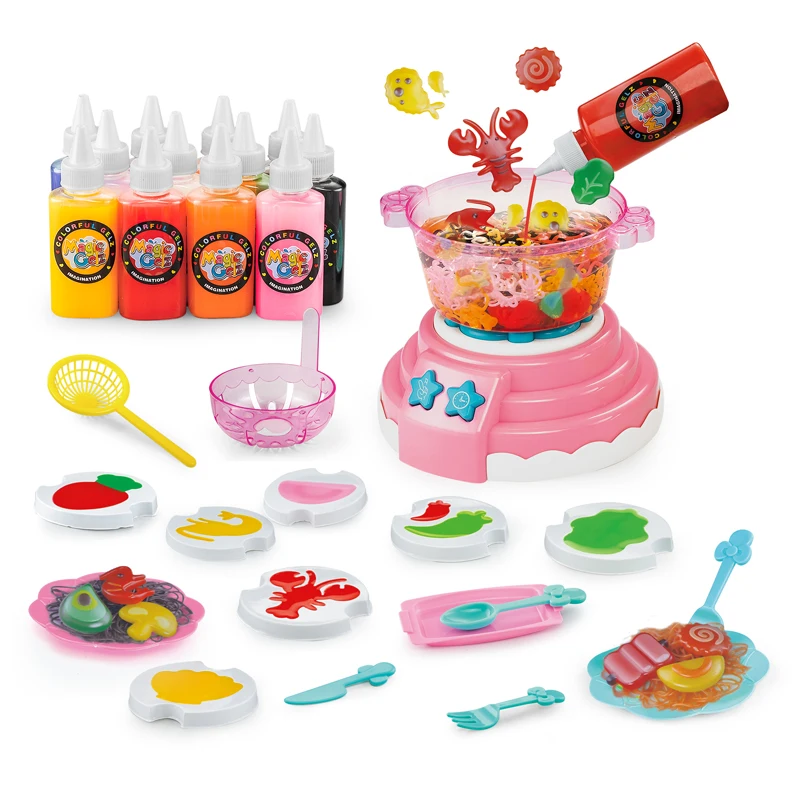 Kids cooking game home montessori kitchen toys for girls children 12 year with magic gel