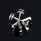 Studs Earrings 4 Claw Zircon Studs Titanium Steel Men's Accessories Shining Rhinestone Earrings