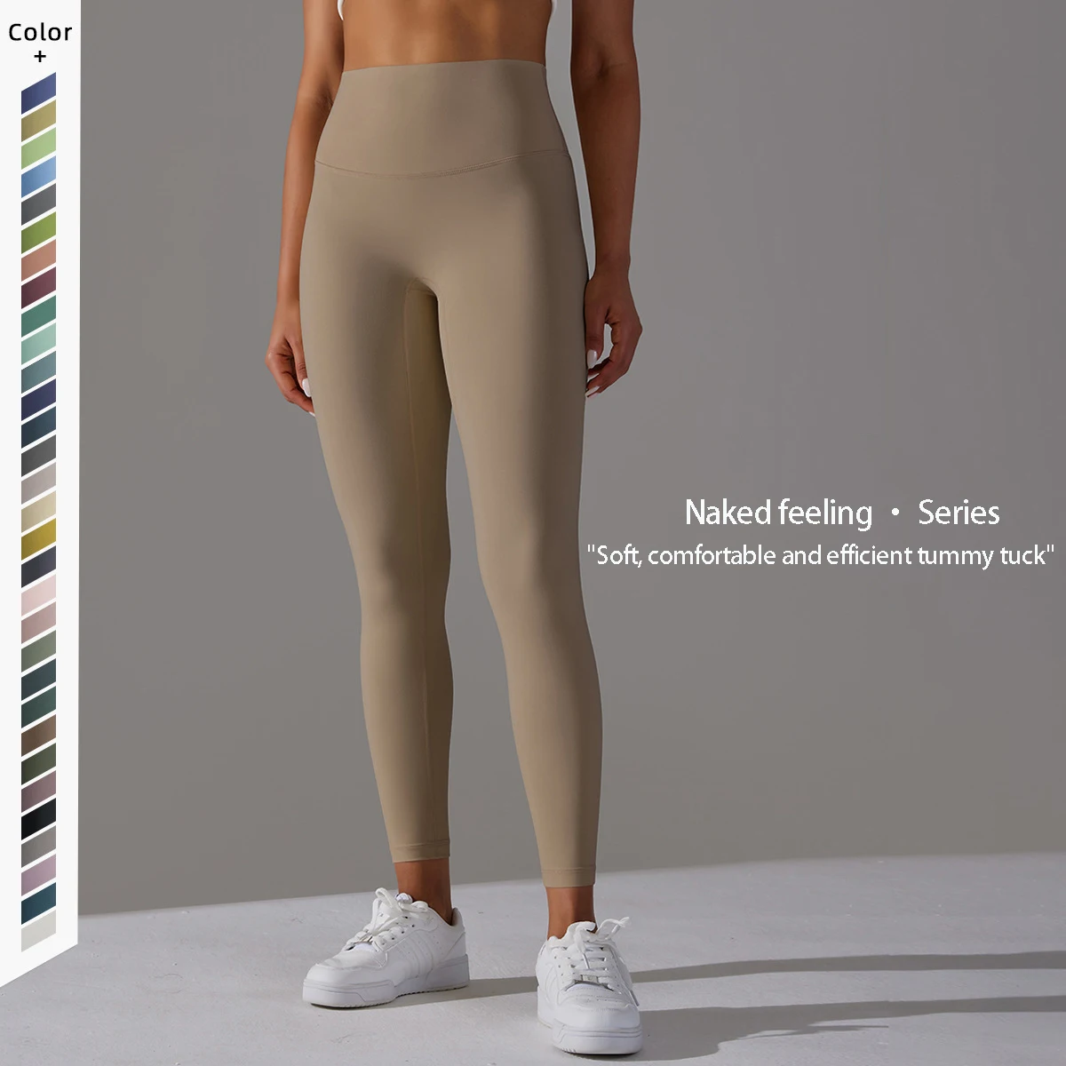 Skinny-friendly Lulu  Yoga pants Women's no-awkwardness line high-waisted leggings Hip Lift Stretch Fitness nine-point pants