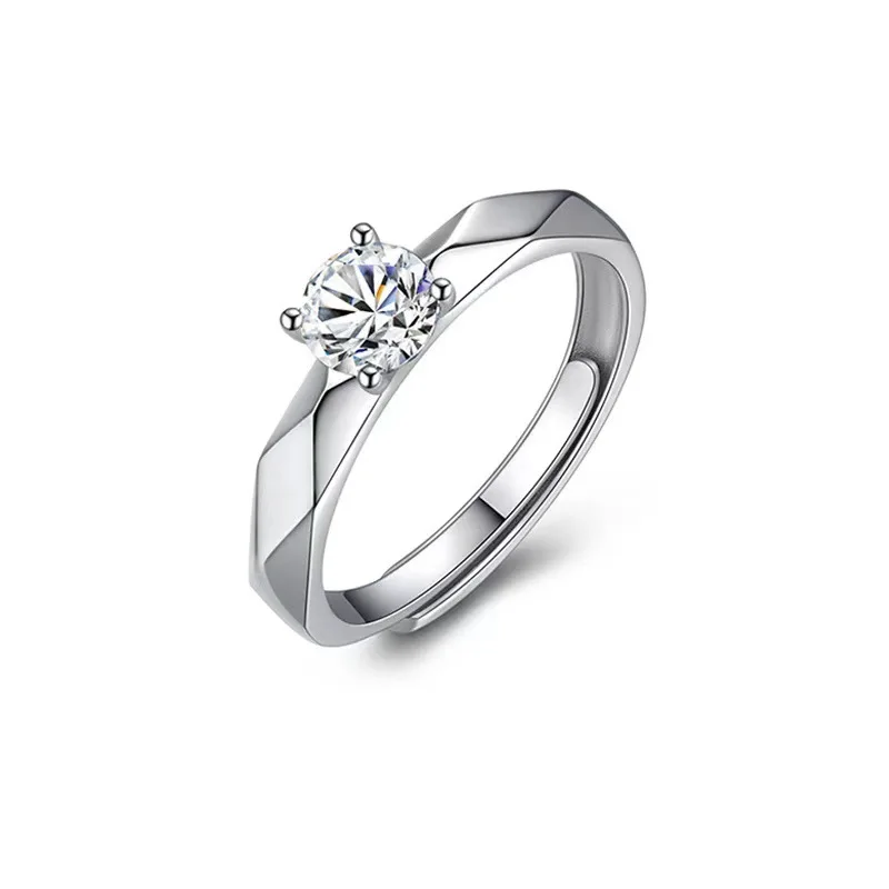 sterling silver wedding rings set couple engagement adjustable s925 sterling silver wedding rings for men women