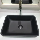 Black Bathroom Bathroom Sinks Bathroom Black Rectangular Matte Vessel Bathroom Sink CUPC Certificate