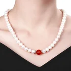 Agate Pearl Pearl Freshwater Necklace A Red Agate Pearl Necklace Near Round Freshwater Pearl Necklace