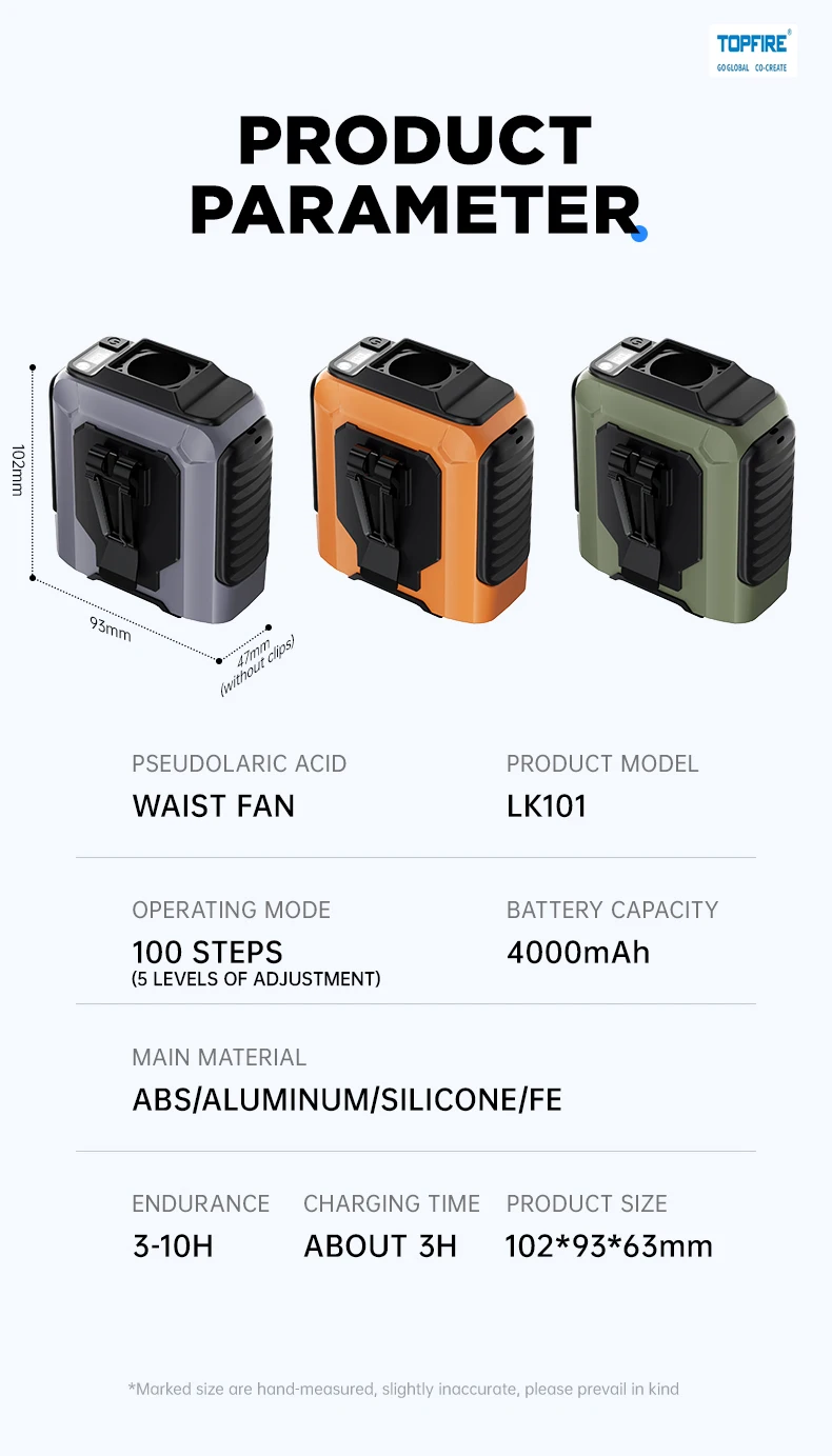 High Speed Wearable Fan, USB, Portable - detail 26