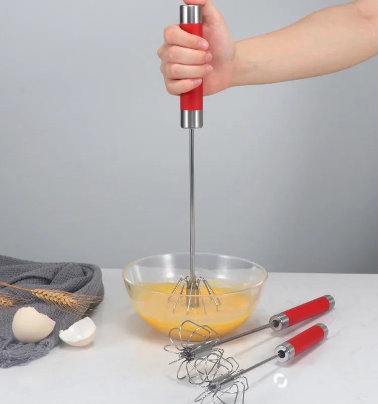 Factory Wholesale Stainless Steel Egg Whisk, Stainless Steel Mini Wire Manual Whisk Rotary Egg Beater Hand