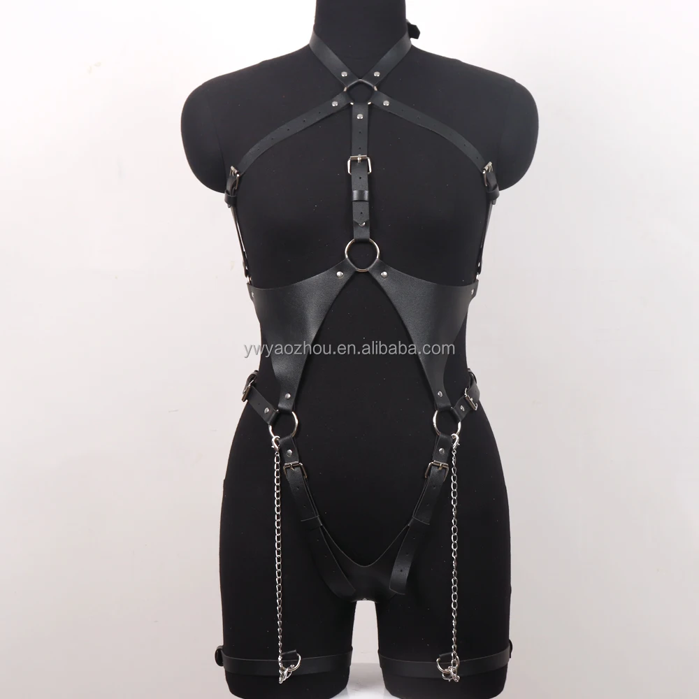 Sm Costume Sexy Bondage Breast Harness Slave Belt Lingerie Leather Bdsm