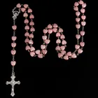Gold Stainless Steel Orthodox Catholic Handmade Cross Jewelry Religious Prayer Beads Gold Rosary Necklace