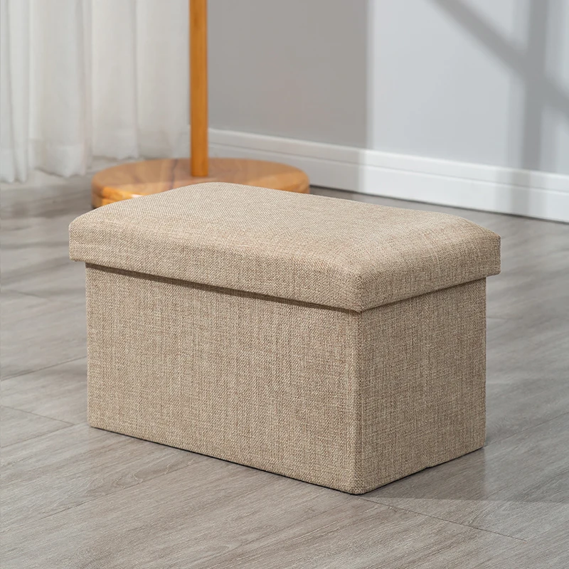Modern Fabric Foldable Storage Ottoman & Stool for Living Room Home Furniture manufacture