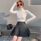 Skirt Low Cost High Quality Black Ladies Fashion Pleated Skirt High Waist Slim Short Skirt