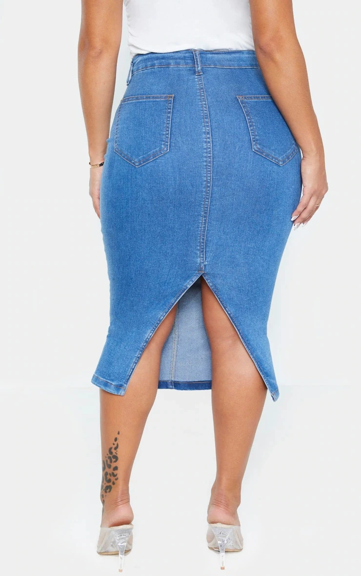 custom wholesale plus size midi elegant pleated maxi jean for ladies women denim cargo long skirt solid tfor ladies