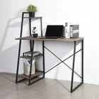 Space US STOCK Wooden Color Top Practical Shelves Space Saving Writing Table Home Office