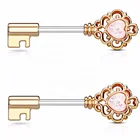 Heart Piercing Ring Heart Shaped Non Piercing Opal Lock Nipple Rings