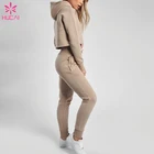 Hoodie Sports Wear Womens Gym Sets Womens Crop Hoodie And Sweatpants 2 Piece Set Gym Tracksuit Sports Wear