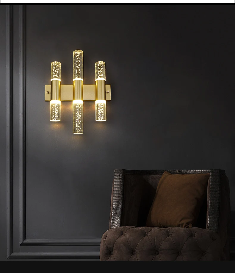 Luxury Wall Lights Post-modern Bubble Crystal Wall Lamp Simple Living Room Bedroom Bedside Lamp ...
