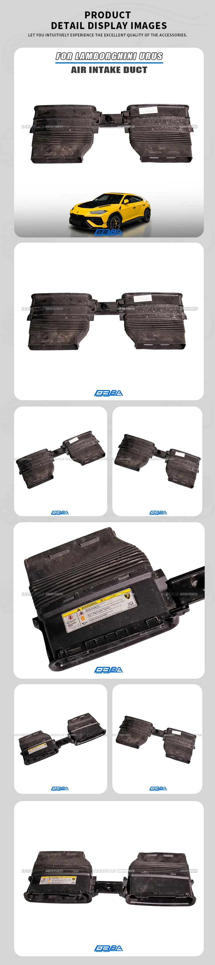 2025 Hot Sale Auto Accessories PP Plastic Air Intake Hoses For Lamborghini Urus OE 4M0129510H details