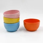 Color Ceramic Bowl Ceramic Factory Supplier 5.5inch 10.5inch Color Glazed Traditional Salad Ceramic Bowl