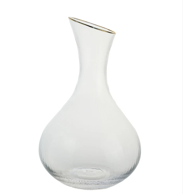 Minimalist Design Crystal Glass Red Wine Decanter Unique Top Carafe Decanter for Wholesale