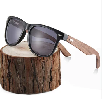 2022 new arrival stylish custom logo sun glasses plastic frame walnut wood temple sunglasses