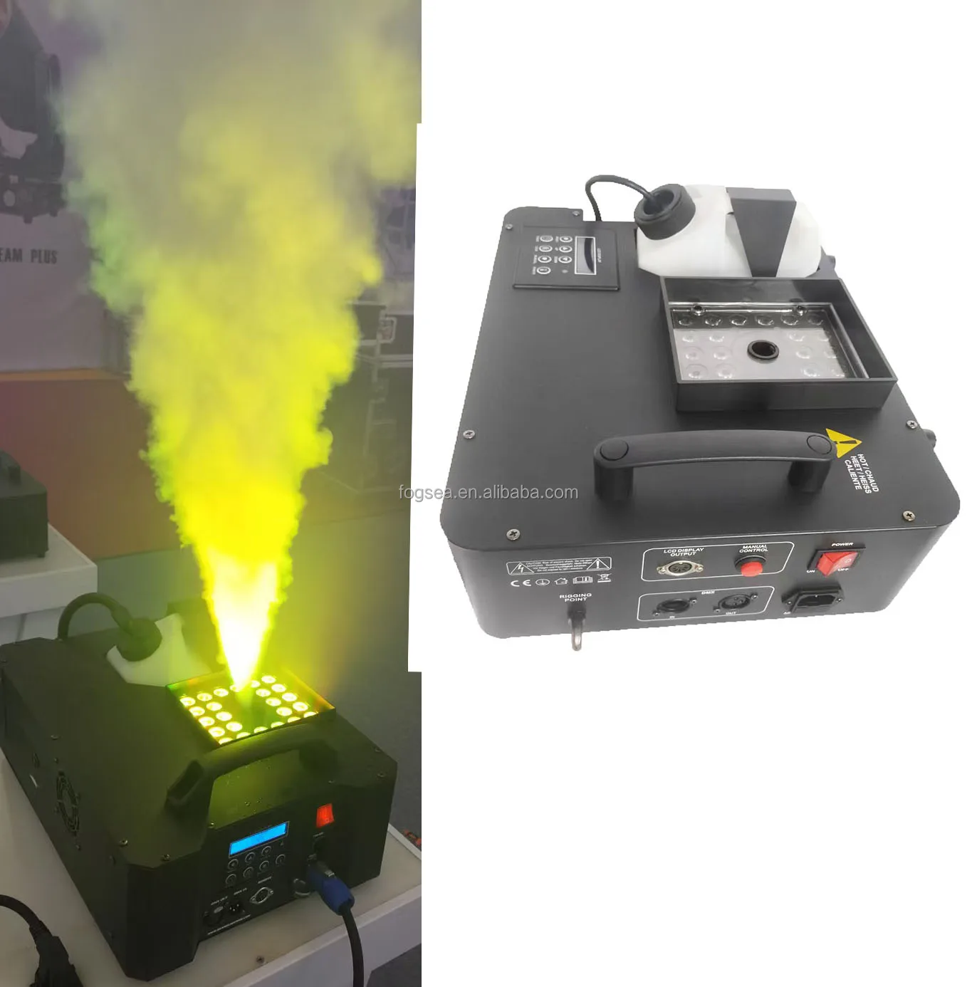 Professional 1500W LED RGB Color Fogger for Stage DMX Disco DJ Party Smoke Machine Electric Metal Machine