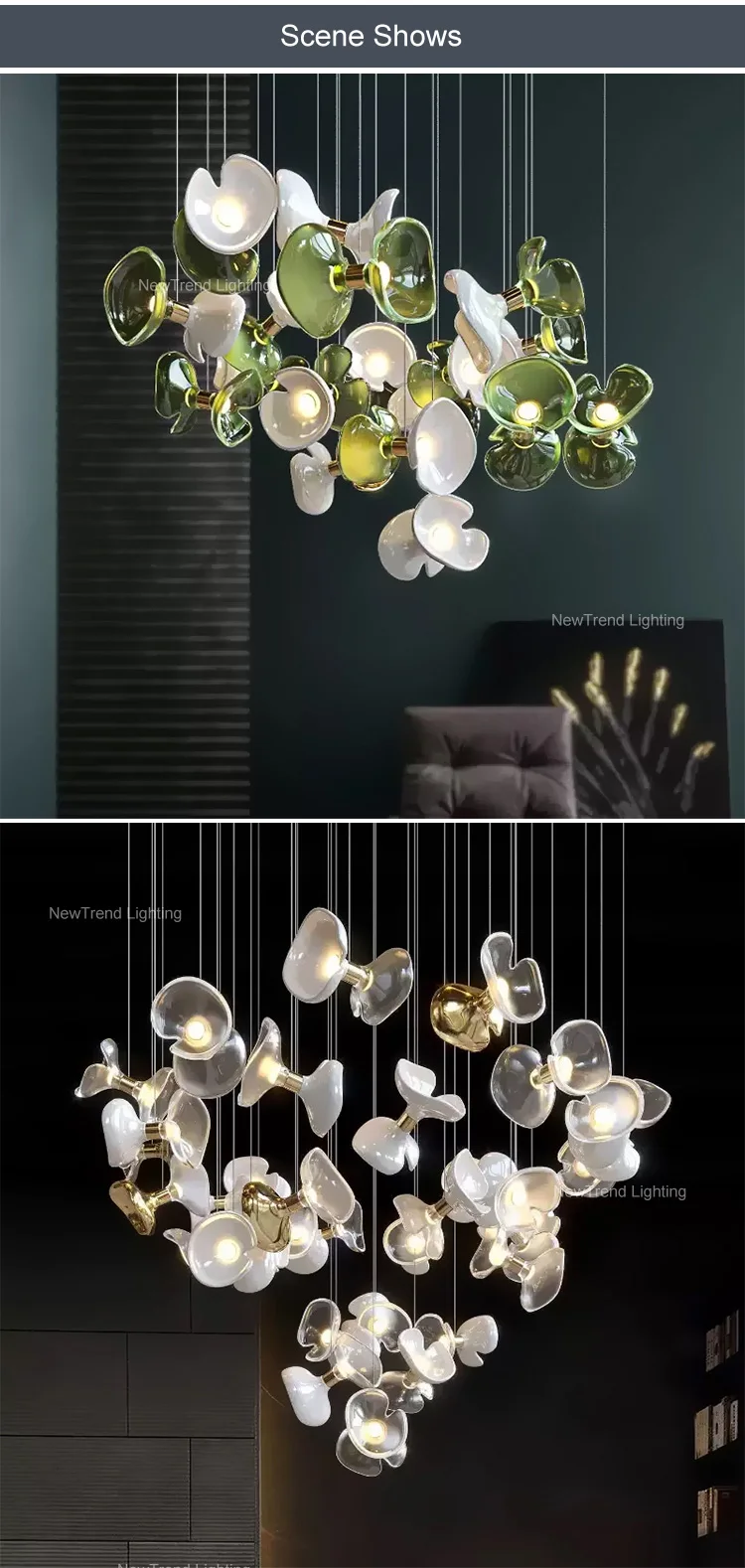 CPL-353 Contemporary Indoor Decoration Hotel Villa Staircase Custom art center Led Chandelier Light manufacture