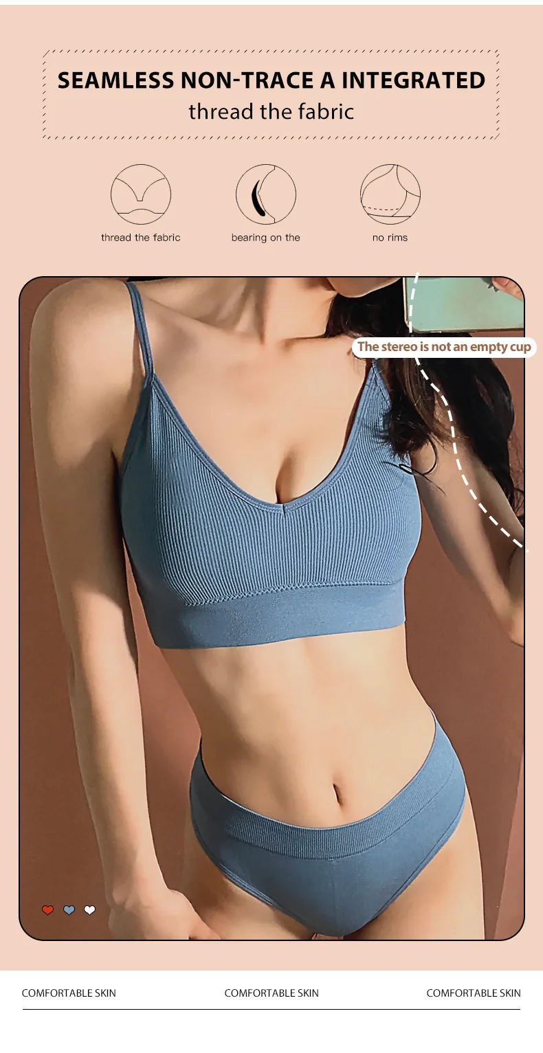 Women Bra Sexy Underwear Sets Seamless Bra Set Plus Size Women's Underwear Thong Low Waist Panties Female Underwear Set