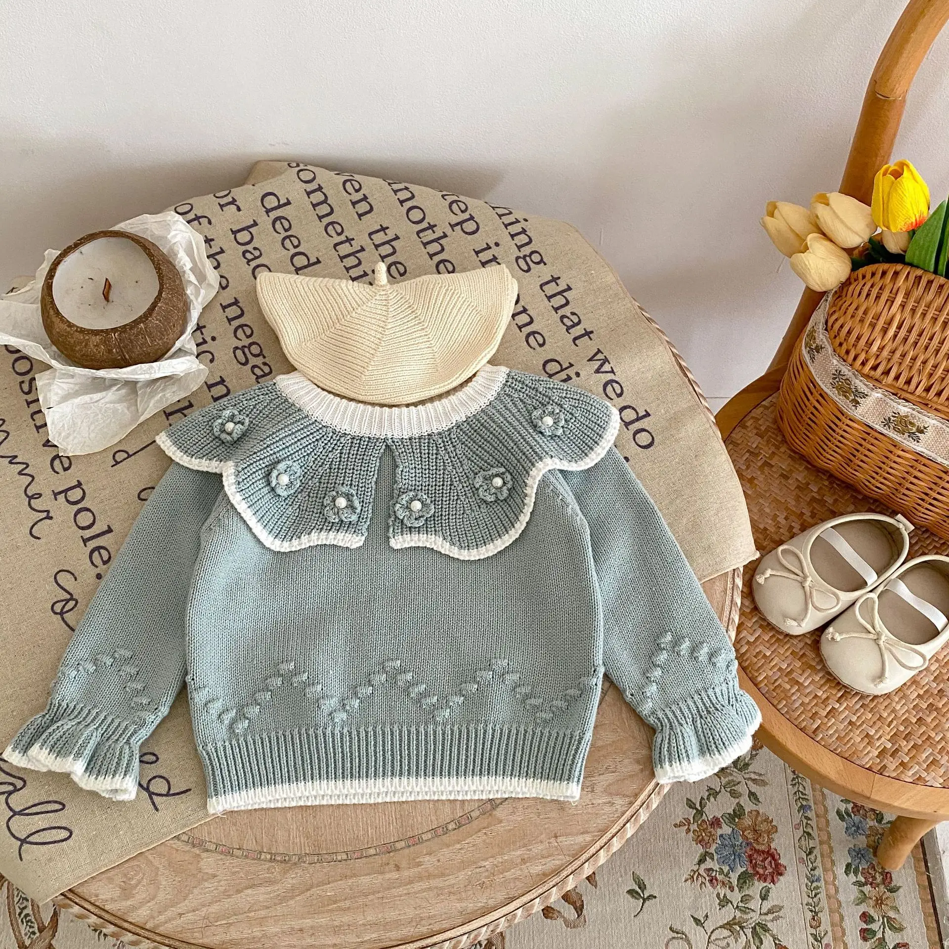 Engepapa Autumn Newborn Knit Pullover Infant Casual Sweater Long Sleeved Baby Knitwear