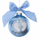 Flower Glass Bauble Glass Christmas Baubles With Decorative Flower Print