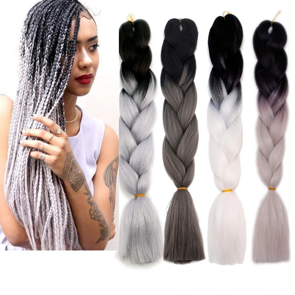 Wholesale 24 Inch Two Tone Color Braids Synthetic Hair Extensions Colorful  Ombre Braiding Hair - Buy Jumbo Braid 100 Synthetic Braiding Hair,Two Tone  Jumbo Braiding Hair,Hair Extension Crochet Braiding Hair Product on