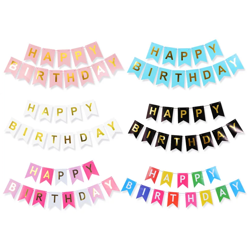 2023 New Party accessories Happy Birthday Banner Party Decorations Happy Birthday Bunting Banner