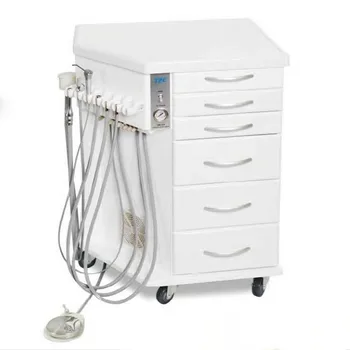 CE Approved TPC OMC2375CV Orthodontic Dental Mobile Delivery Cabinet Portable Turbine Unit with Air Compressor & Vacuum Pump