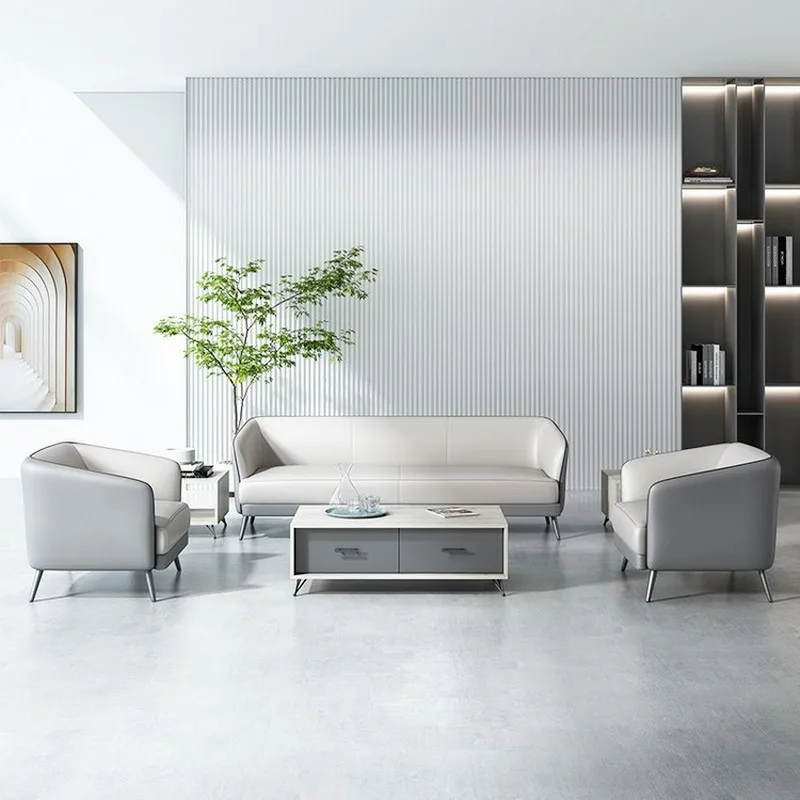 Office Luxury Leather L Sofa Italian Sofa Furniture Sofa Living Room Set