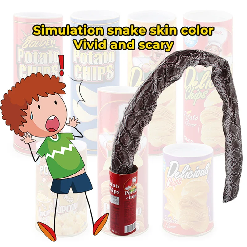 thumbnail image 2 of The Potato Chip Snake Can Jump Spring Snake Toy Gift April Fool Day Halloween Party Decoration Jokes In A Can Gag Gift Prank 2 of 14
