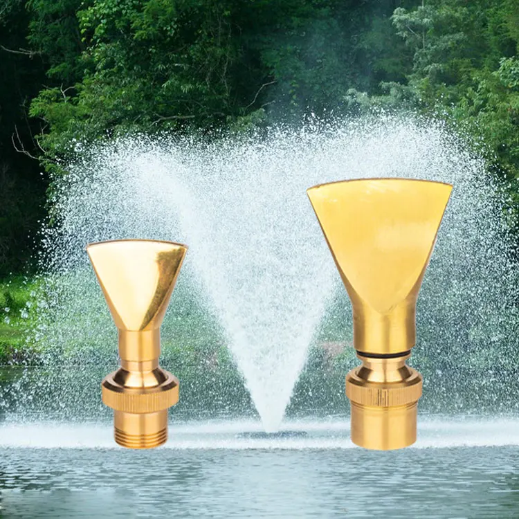 Adjustable Brass Fan Shaped Fountain Spray Head 1/2" 3/4" 1" 2" Female Male Thread Duckbill Jet Garden Landscape Pond Fountain manufacture