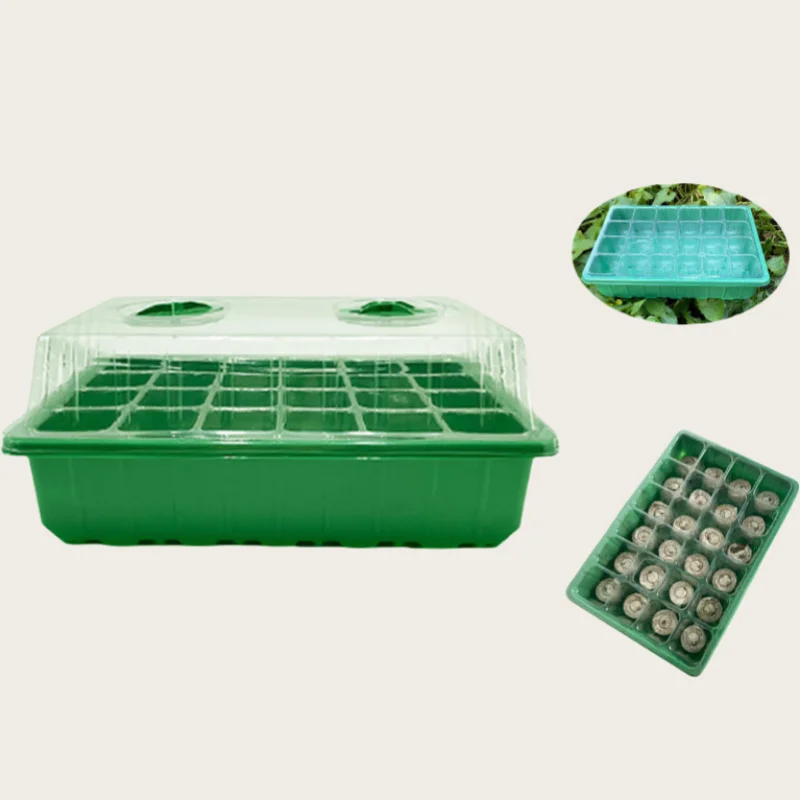 Double Function Plant Nursery Tray & Lids Sowing Propagator Kit Farm Seed Grow Pots Deep 40Cells Herb Seed Sprouting Tray