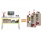 Study Table Wooden Office Computer Desk With Metal Leg Study Table With Open Storage Shelf For Home Office
