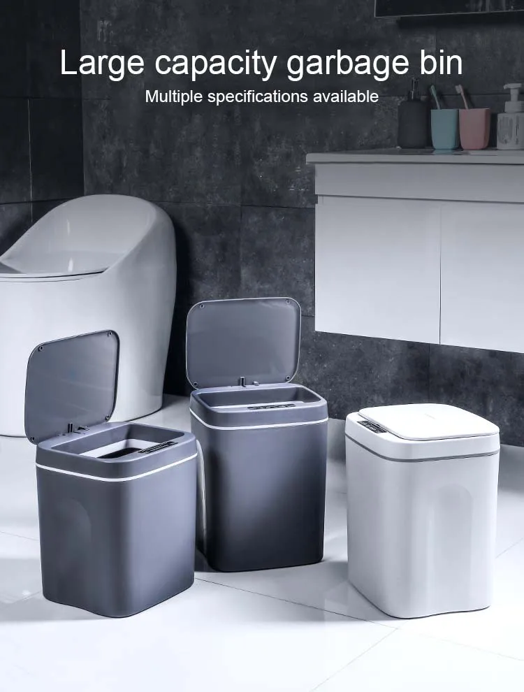 Hot Sale Smart Electric Trash Can with Motion Sensor Sealed Airtight for Outdoor Kitchen Use Plastic & Steel Material