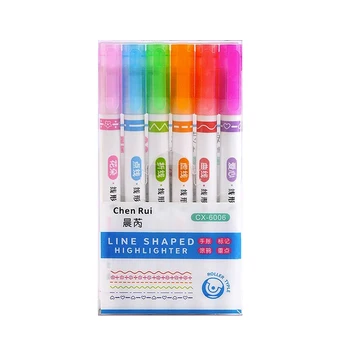 wholesale dotted line roller highlighter pen  Colored Craft Pens curve highlighter Marker Pens