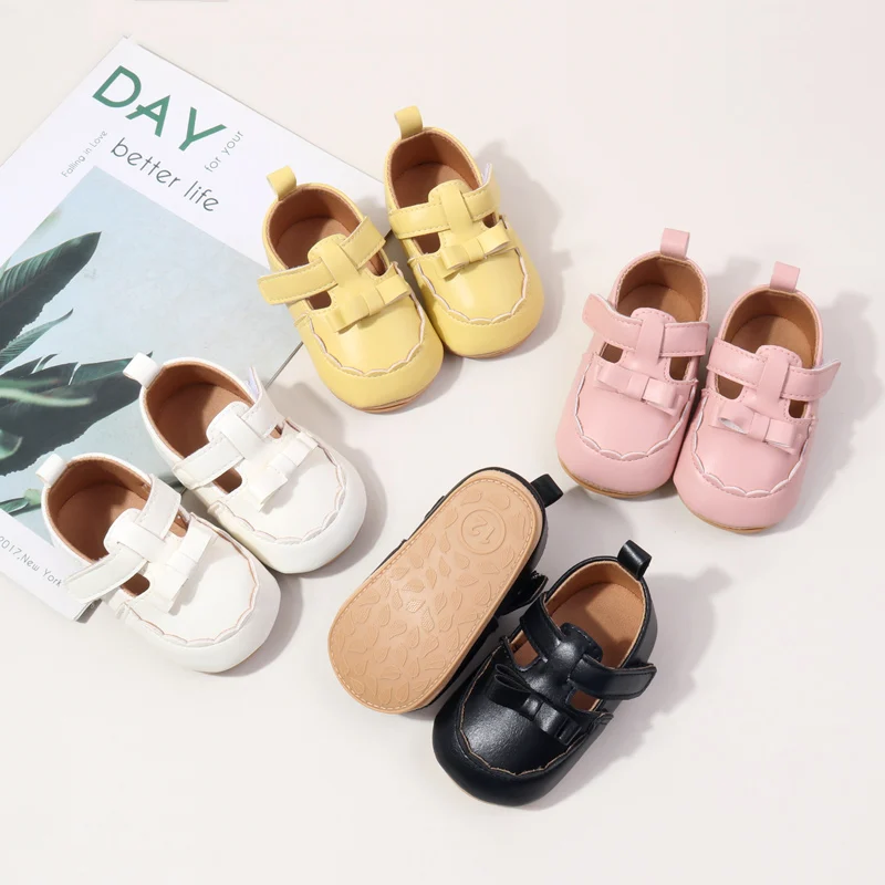 High Quality Solid PU Leather Baby Girl Shoes Breathable Anti-Slippery Dress Shoes for Spring Winter Fashion Trend Features factory