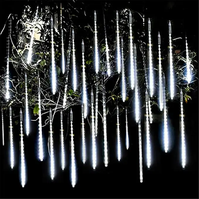 80/144 LED Lights Meteor Shower Rain 8 Tube Christmas String Decoration Light 